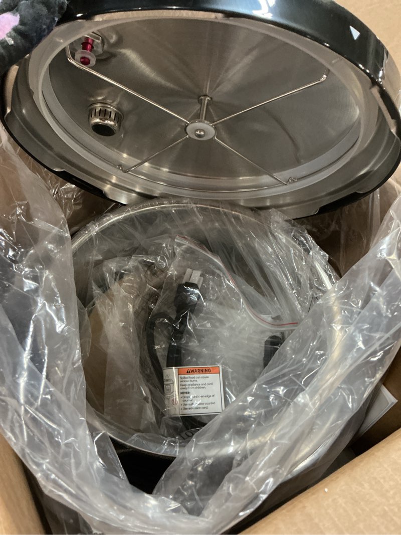 Condition photo showing Good Condition for 1200W 12-in-1 Electric Pressure Cooker 8Qt, Stainless Steel Pressure Cooker, Slow Cook Rice Cooker Steamer Sauté, Yogurt Maker, Warmer & Sterilizer with Recipe, Safer Venting Design, Black 8 Quarts Black