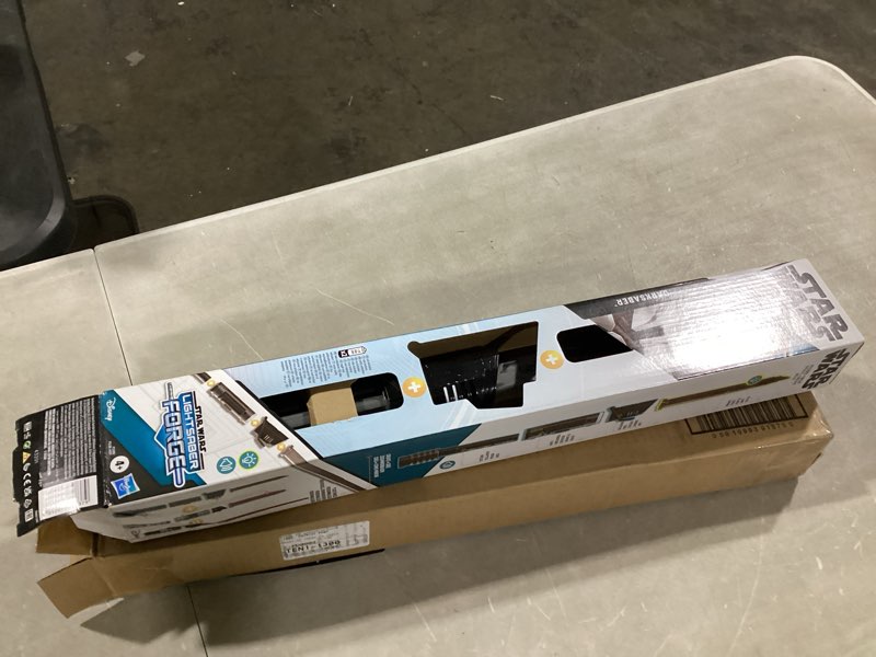 Condition photo showing As Is for star wars lightsaber forge darksaber electronic extendable black lightsaber toy, customizable roleplay toy for kids ages 4 and up (amazon exclusive)