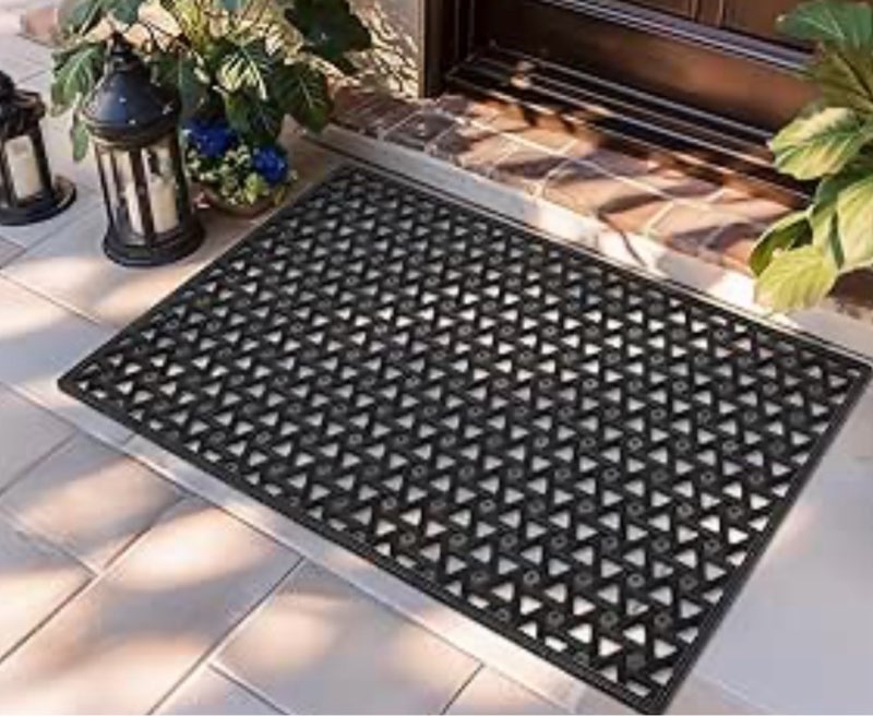 granny says front door mat indoor entrance, entryway rugs non slip washable, waterproof welcome mat for outside entrance, low profile outdoor mats for front door, black 19" x 29.5"