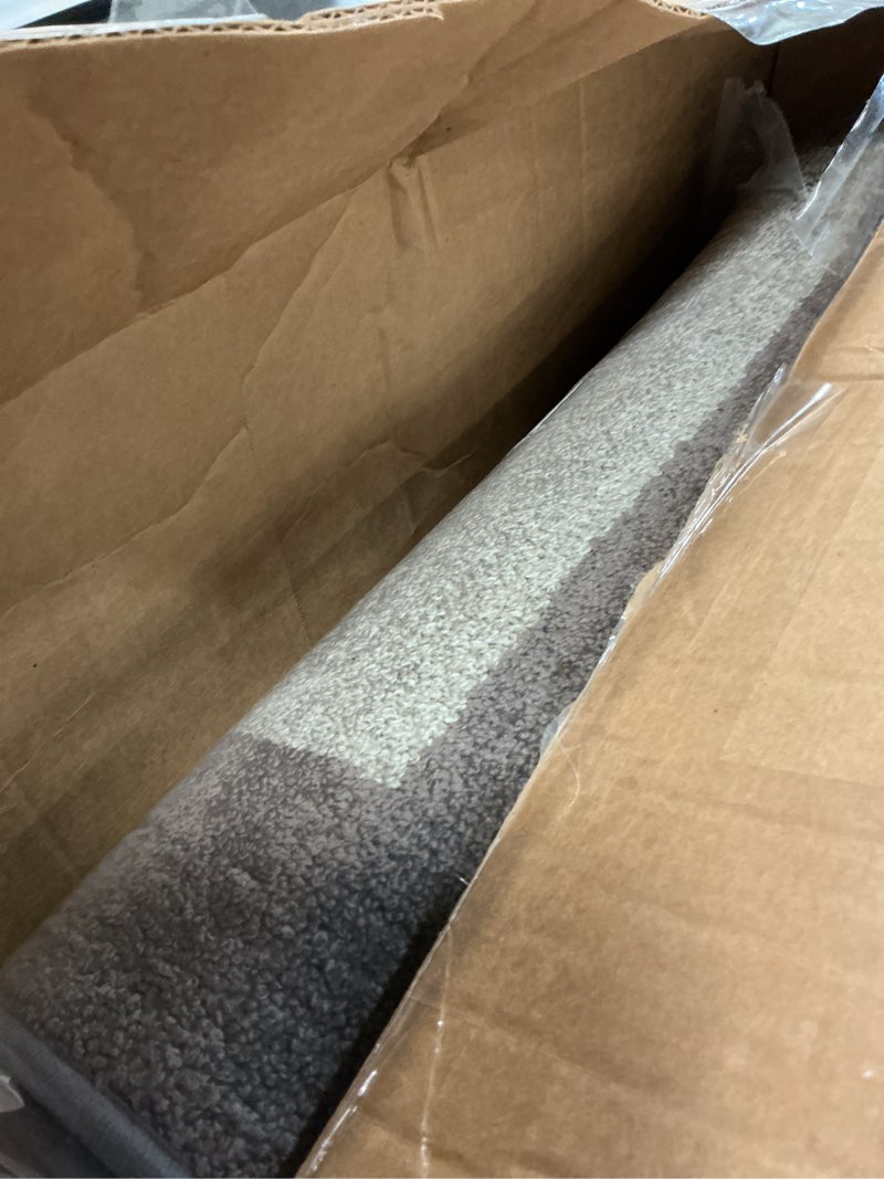 Condition photo showing Good Condition for machine washable kitchen rug 24" x 96", non slip kitchen mat for floor, absorbent entrance runner rug for bedroom, hallway, bathroom, door (roll packing) 24" x 96" beige