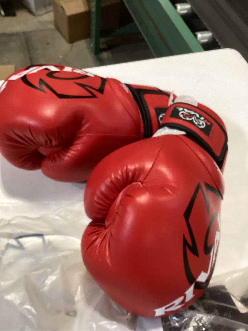 Condition photo showing As Is for rival boxing rs4 2.0 aero sparring gloves, hook and loop closure - multi-layered, low-density foam padding and soft inner lining red 18 oz.