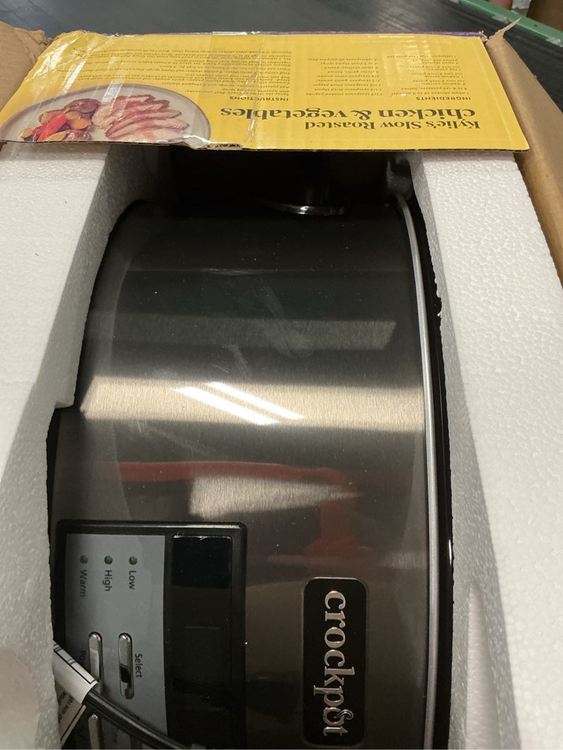 Condition photo showing Good Condition for crock-pot large 8-quart programmable slow cooker with auto warm setting black stainless steel black 8 quarts