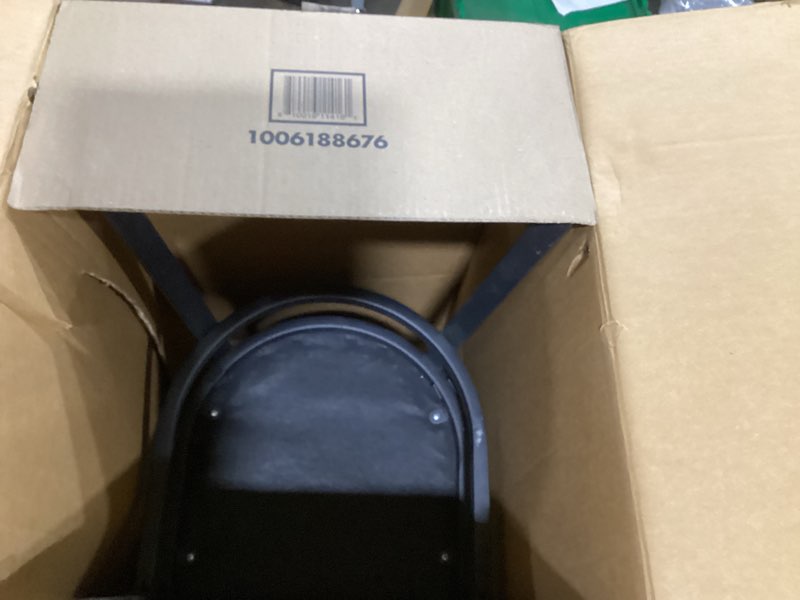 Condition photo showing New/Like New for Flash Furniture HERCULES Series Black Ladder Back Metal Restaurant Chair - Burgundy Vinyl Seat Black;Burgundy Set of 1