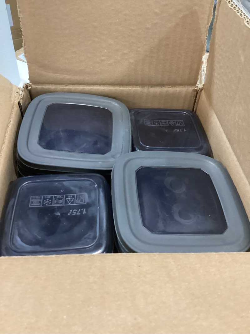 Condition photo showing As Is for t&d home goods storage jars with lid, airtight, set of 12 storage containers, bpa-free, storage container for cereal, flour, kitchen, practical organiser kitchen, (12, 3 square diff size) 12 square