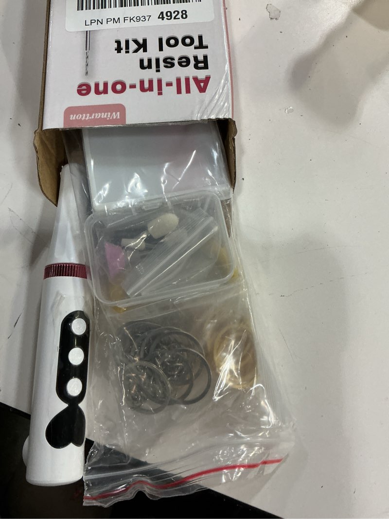 Condition photo showing Good Condition for Cordless Rotary Tool Kit, Electric Resin Drill & Polishing Tool with UV Light, 5-Speed Adjustable, 138 PCS Jewelry Making Kit, Multi-Purpose for Resin Art, Manicure, DIY Crafts