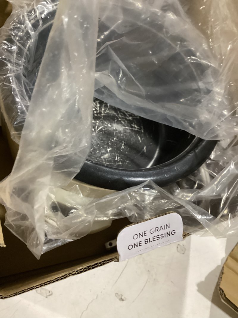 Condition photo showing As Is for AROMA® Mini Rice Cooker, 2-Cup (Uncooked) / 4-Cup (Cooked), Grain Cooker, Soup Maker, Oatmeal Cooker, Auto Keep Warm, 1 Qt, Milk Tea color