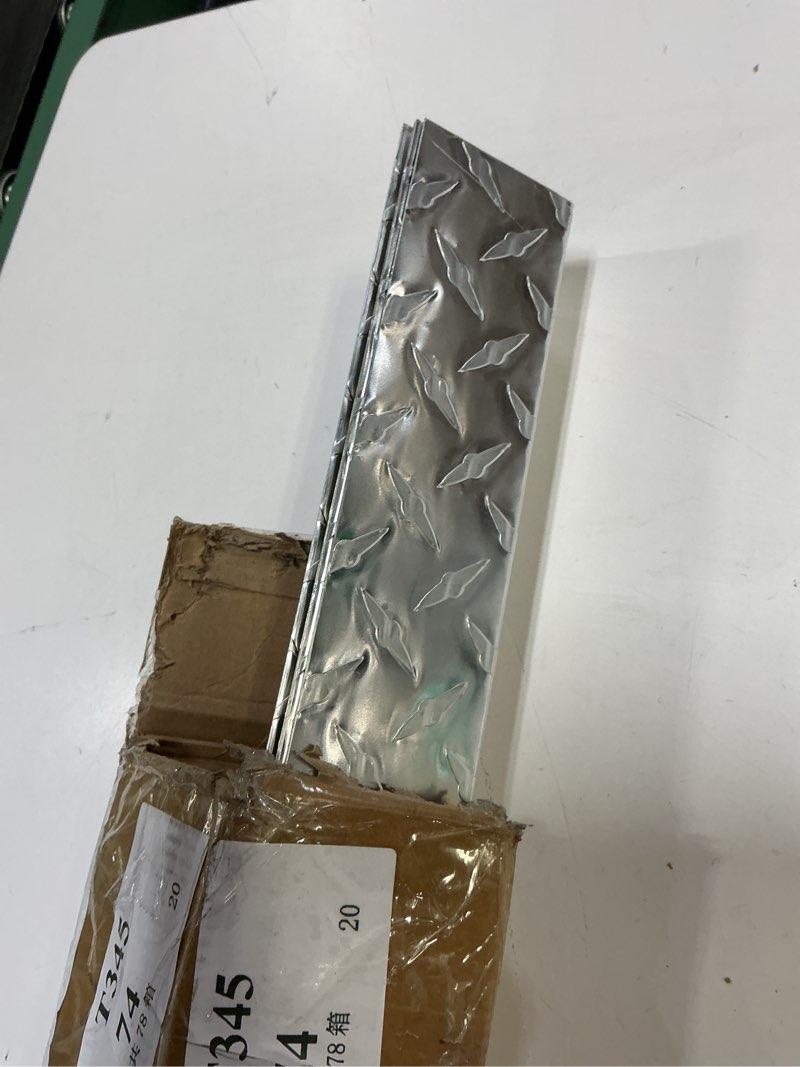 Condition photo showing Good Condition for gisafai 4 pcs aluminum stair nosing 2.4"x 2.4"x 48" diamond plate non slip window sill nosing plate metal staircase ledge guard stair edge protector for wall edge corner guard angle silver 2.4"x 2.4"x 48" silver 4