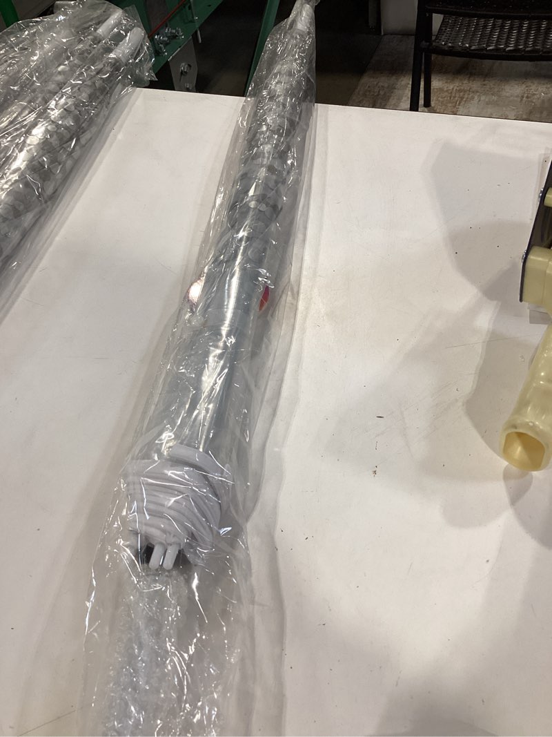 Condition photo showing As Is for shedrain auto open bubble stick umbrella, silver dots