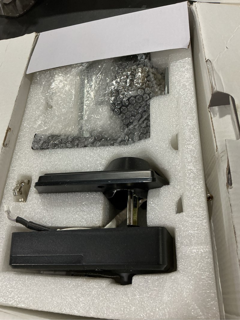 Condition photo showing Good Condition for keyless entry door lock deadbolt with handle set- front door fingerprint smart locks with 2 lever handles-keypad code deadbolt -app control,auto lock,easy to install black