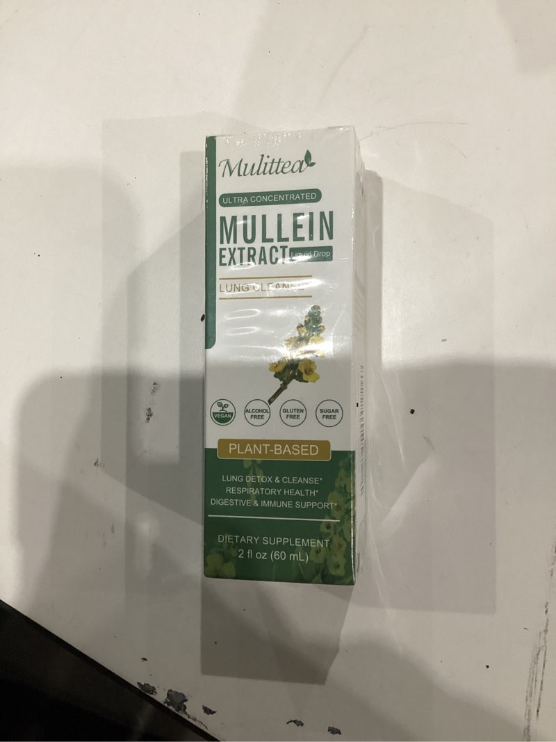 Condition photo showing New/Like New for Mullein Drops for Lungs & Lymphatic Drainage - Lung Cleanse & Detox- Vegan Mullein Leaf Extract Support Immune,Respiratory Digestive -9 Potent Herbal Supplement to Renew -As Liquid
