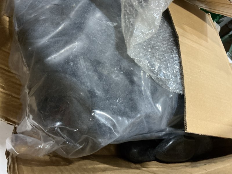 Condition photo showing Good Condition for 40lbs large river rocks for landscaping, 3-4" black pebbles for garden design, hand-picked smooth stones for fish tank, flower pots, indoor water fountains, pathways, backyard 40 pounds black 1
