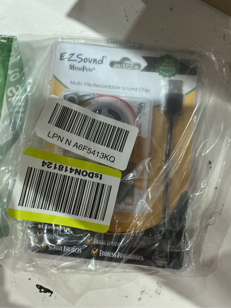 Condition photo showing New/Like New for ezsound multiplay push button recordable sound chip | plays multiple recordings | recordable sound module | push button control | card sound recorder | card voice recorder | custom button record