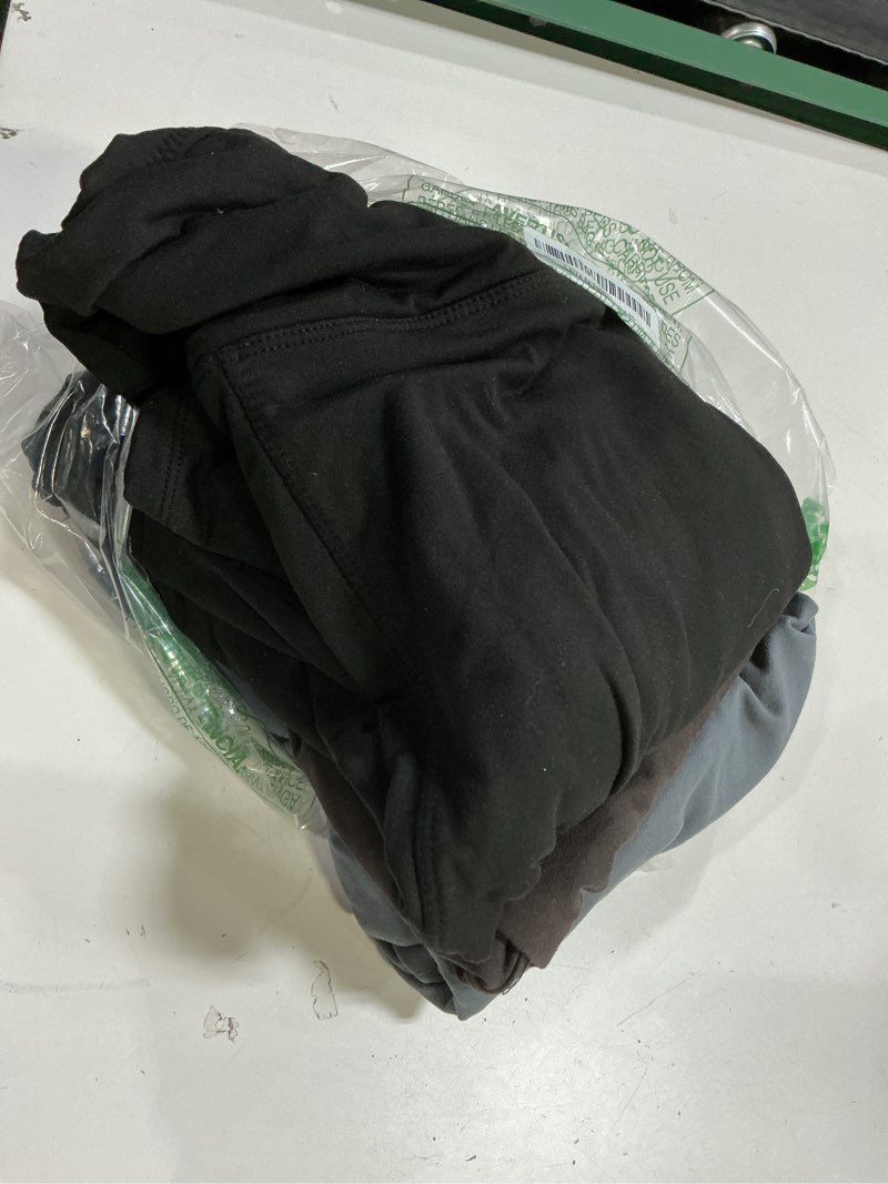 Condition photo showing As Is for size s/m)3 pack fleece lined leggings women with pockets -warm winter yoga pants for women thermal running workout leggings black/grey/brown small-medium
