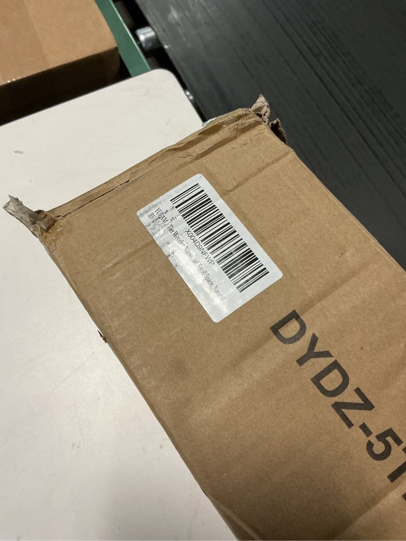 Condition photo showing Good Condition for 54in Tall Bookshelf 5-Tier Small Narrow Bookcase, Skinny Book Shelf for Small Space, Farmhouse Slim Shelf with Storage, Wood Freestanding Display Thin Bookshelves for Living Room, Natural 5-Tier Natural