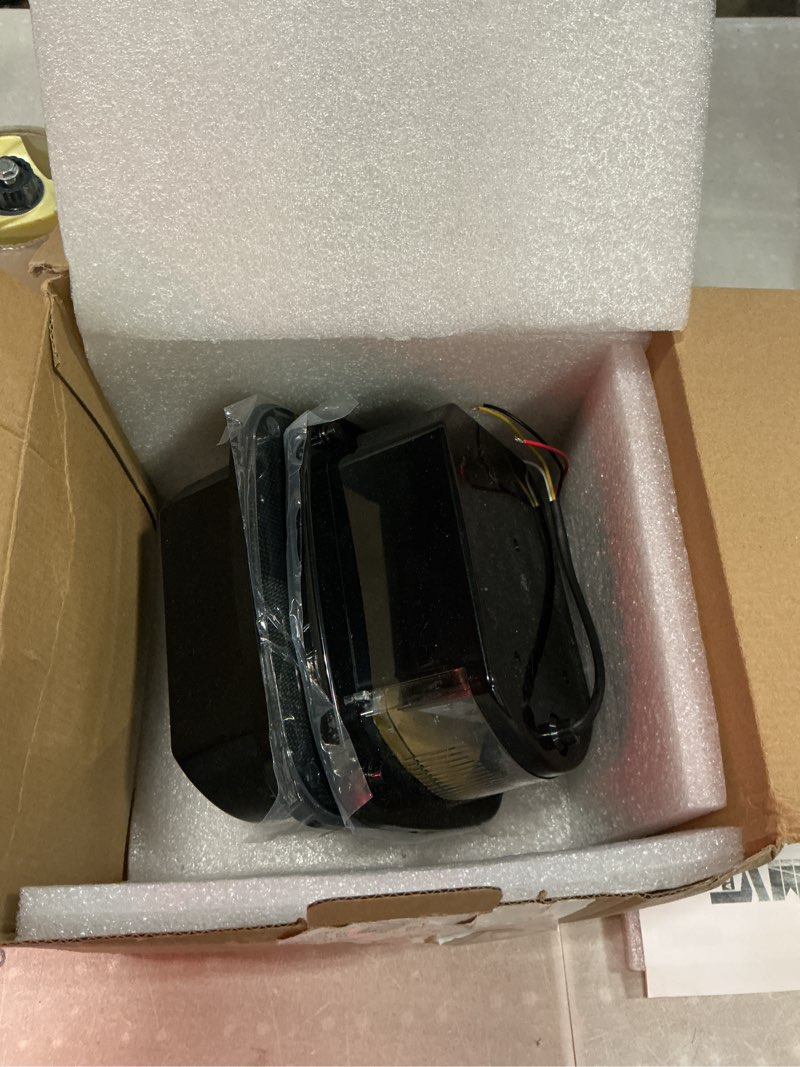 Condition photo showing Good Condition for universal led replacement tail lights taillights for jeep wrangler tj yj cj, smoke lens bar square brake stop turn signal reverse w/license plate lamp assembly, 2pcs