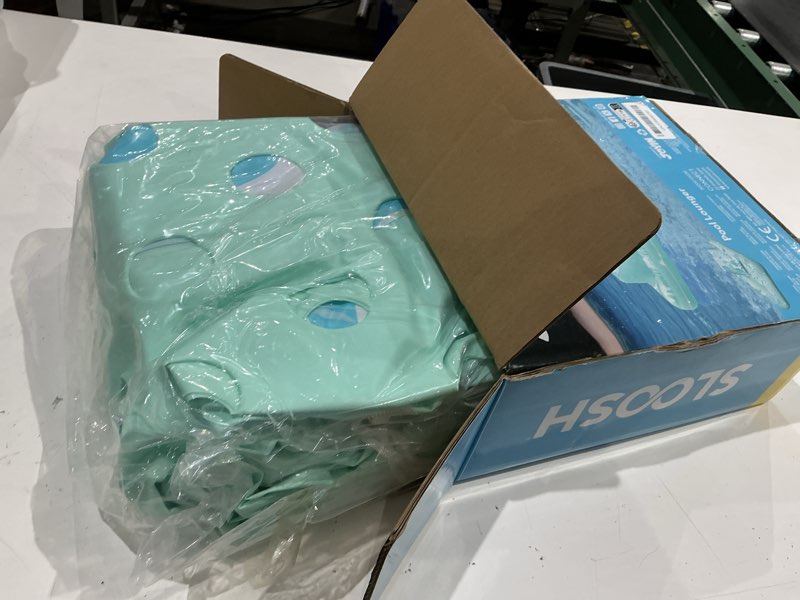 Condition photo showing Good Condition for sloosh inflatable pool floats with cooling water hole,72" x 38" daybed pool lounger adults with cup holders, adjustable backrest tanning lounger chair, floaties rafts cyan