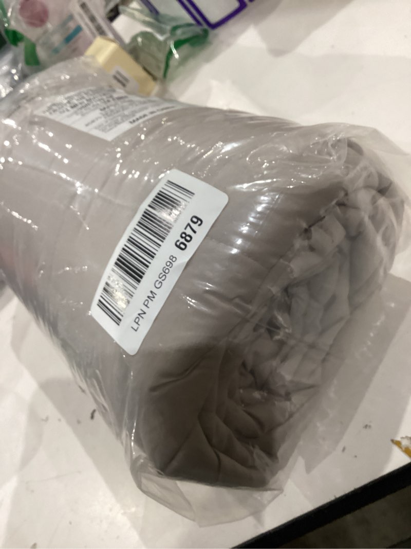 Condition photo showing Good Condition for madison park windom down alternative blanket, premium 3m scotchgard moisture wicking treatment, lightweight and soft bed cover for all season, satin trim, grey full/queen satin trim, warm grey full/queen