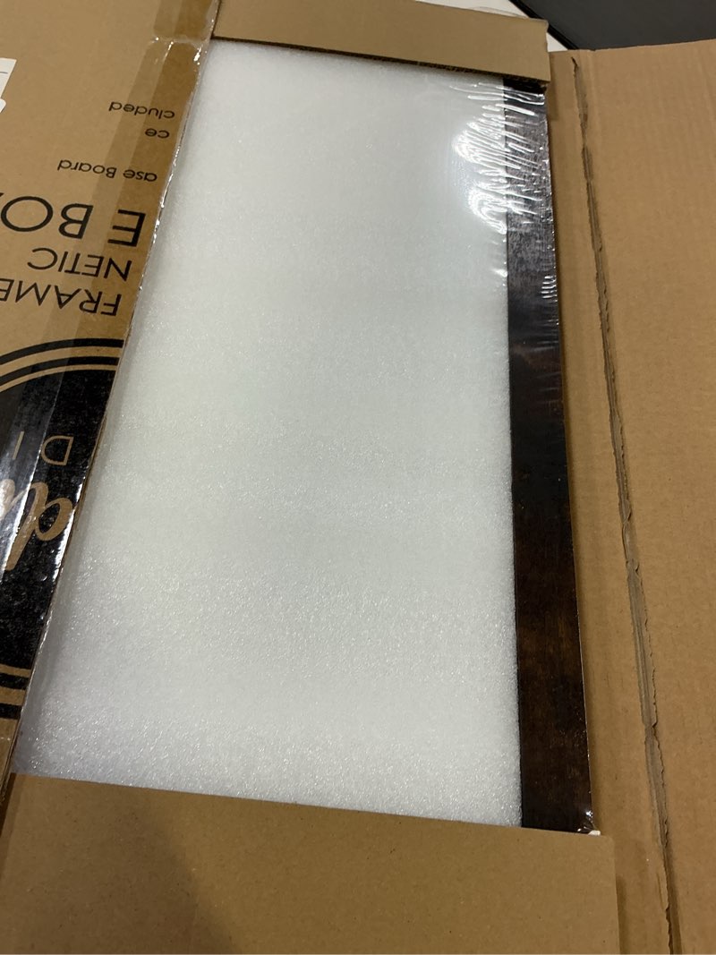 Condition photo showing New/Like New for loddie doddie magnetic dry erase board for wall - 18 x 24 in, rustic frame - easy-clean whiteboard surface - built-in marker tray & whiteboard accessories - magnet board for notes & photos 24"w x 18"h rustic frame