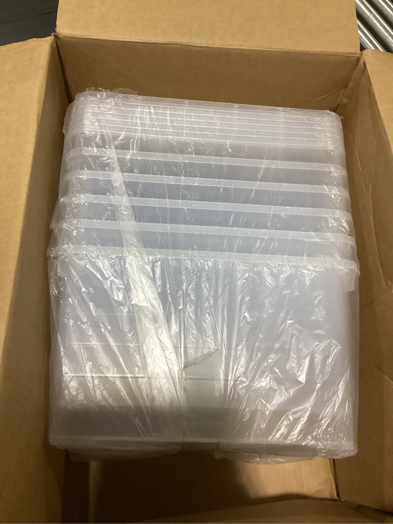 Condition photo showing Good Condition for wyt 6 pack 17qt clear plastic storage bin with lid and latching buckles, stackable tote organizing box with handle 17qt - 6 pack