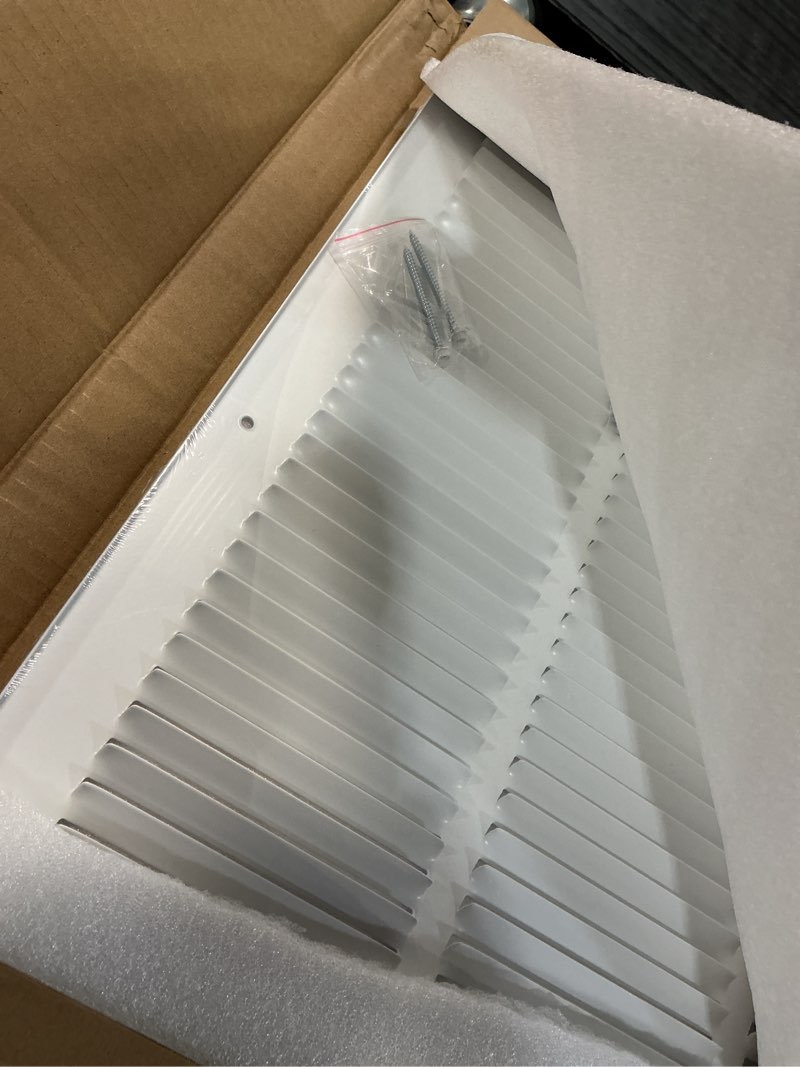 Condition photo showing Good Condition for return air grille for 20"x20" inch duct opening,air return vent cover for wall or ceiling,ac wall vent cover grill hvac cold air intake grille without filter housing,outer dimension:21.75"wx21.75"h 20''w×20''h
