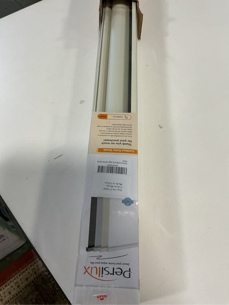 Condition photo showing Good Condition for AOSKY Blackout Roller Shades Cordless Blinds for Windows, Free-Stop Shades with Valance, Thermal Insulated Fabric, UV Protection, Blinds for Home and Office (35" W x 72" H, Linen Beige Linen Beige 35"W x 72"H