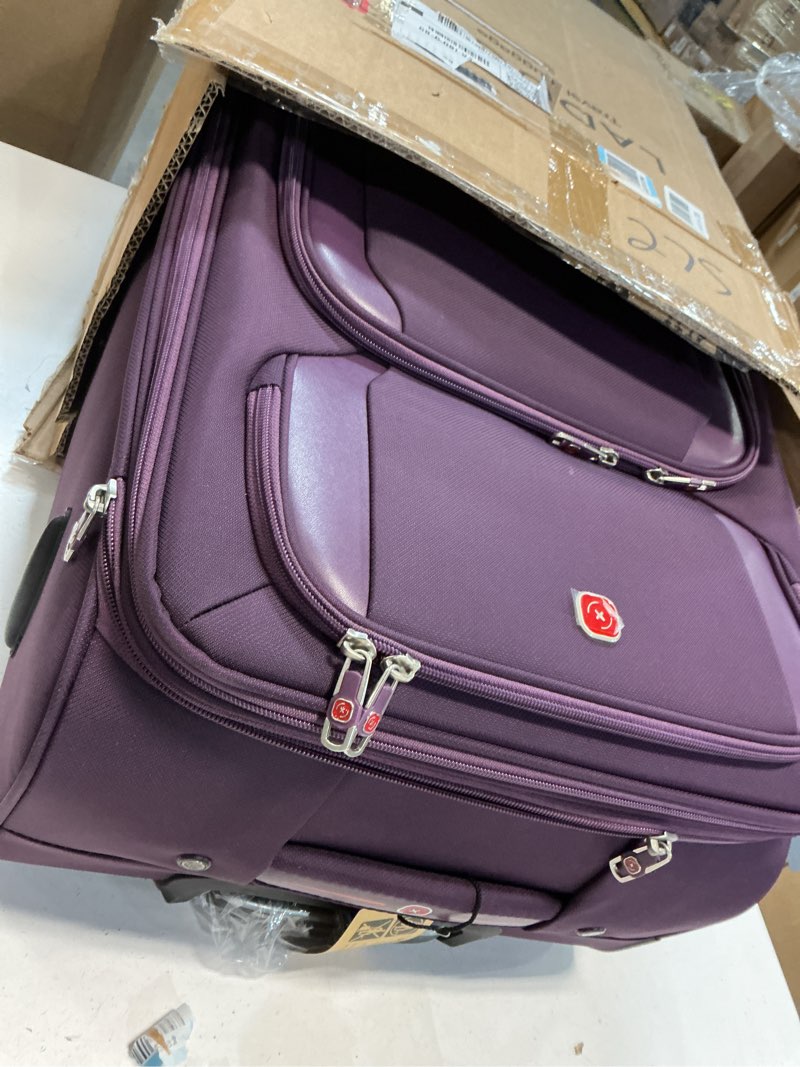 Condition photo showing Good Condition for Travelpro Tourlite Softside 25" Expandable Luggage with 4 Spinner Wheels, Lightweight Suitcase, Checked Medium, Deep Purple Checked-Medium 25-Inch Deep Purple
