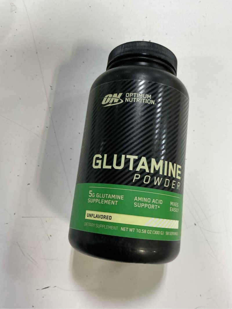 Condition photo showing New/Like New for (bbd 2028/02/20)  optimum nutrition l-glutamine muscle recovery powder, 300g, unflavored, 58 servings