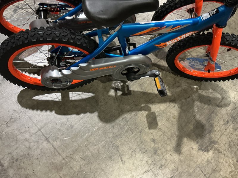 Condition photo showing As Is for dynacraft hot wheels boys 16-inch bmx bike for ages 5-7, blue