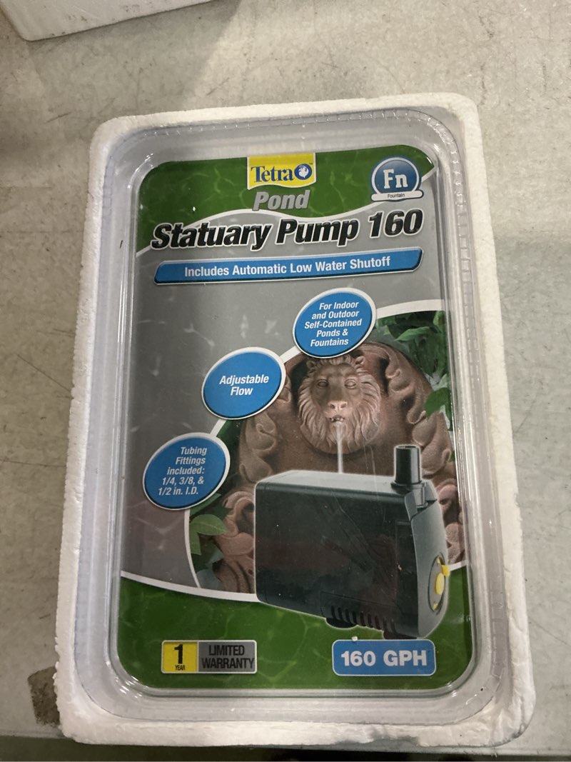 Condition photo showing New/Like New for Tetra Pond Statuary Pump for Indoor & Outdoor Ponds & Fountains