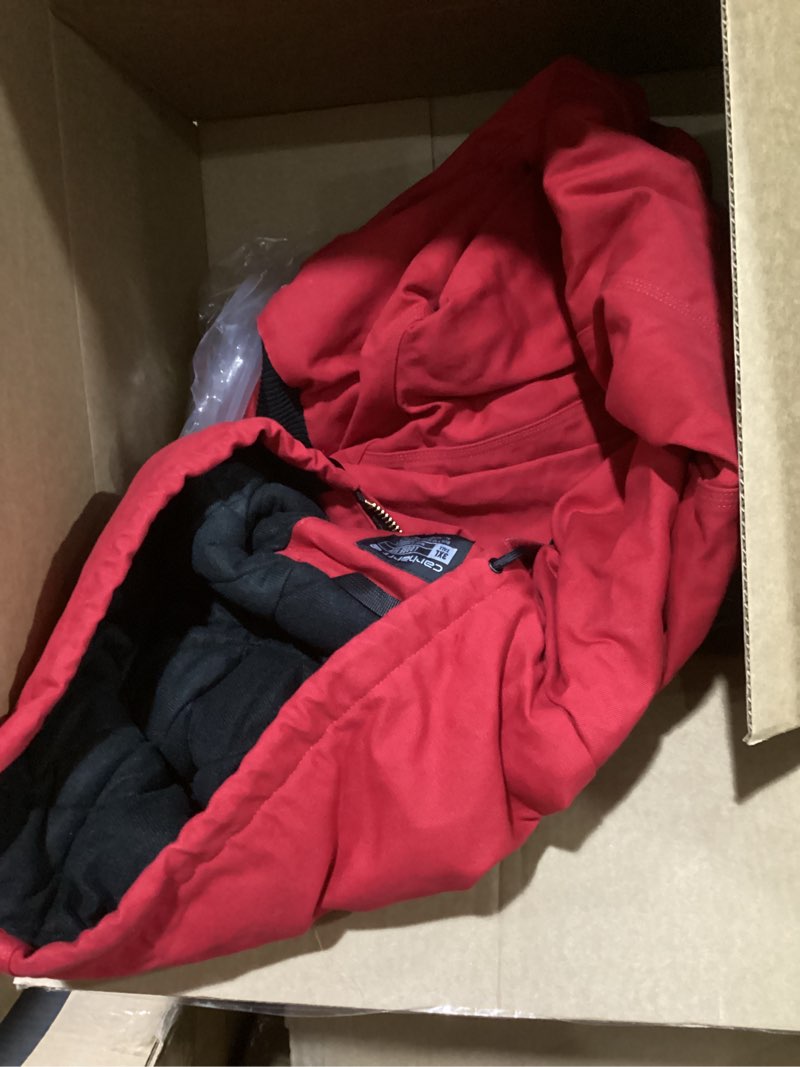 Condition photo showing Good Condition for Carhartt Men's J140 Loose Fit Firm Duck Insulated Flannel-Lined Active Jac X-Large Tall Industry Red