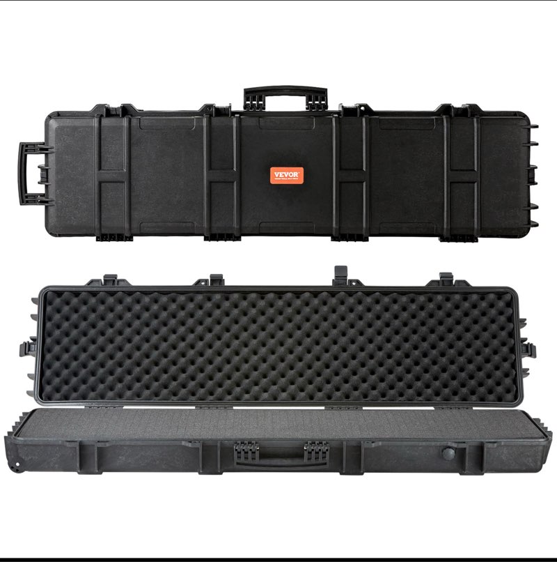 VEVOR Rifle Case, Rifle Hard Case with 3 Layers Fully-protective Foams, 50 inch Lockable Hard Gun Case 