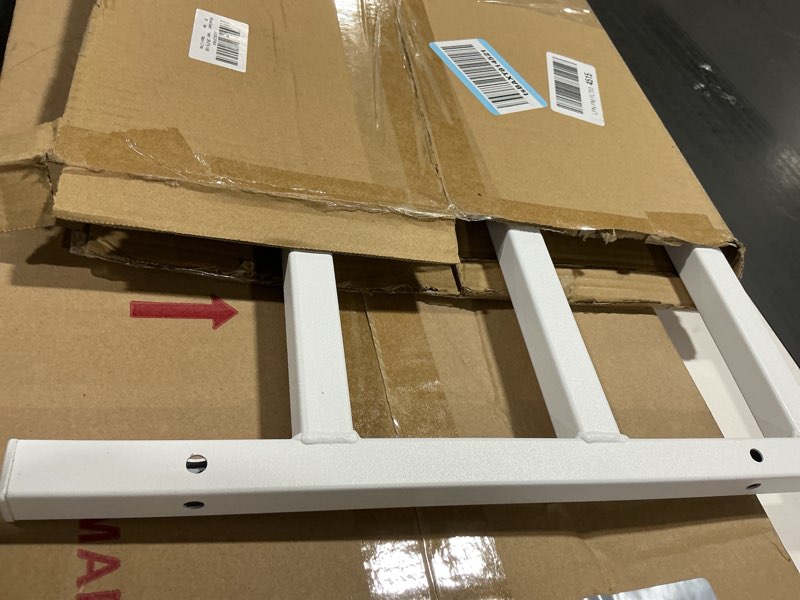 Condition photo showing Good Condition for fixed window safety guard 14”x 38” adjustable width prevents accidental falls, non-egress, tamper resistant screws included, white, single pack 14x38 inches
