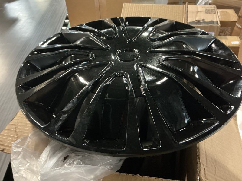 Condition photo showing New/Like New for hubcap wheel cover replacement r16 hub caps universal-fit steel wheel rim cover abs material exterior accessories for car truck suv -set of 4?16-inch?black? bk-black 16-inch
