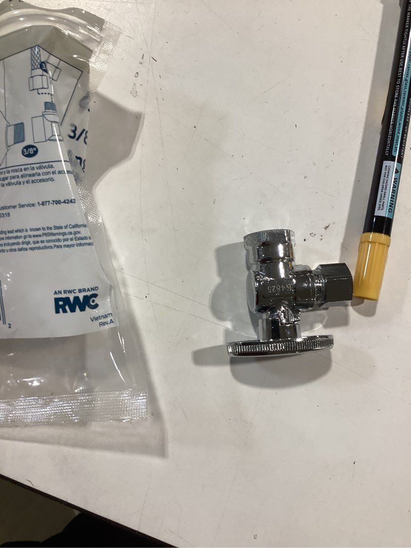 Condition photo showing Good Condition for sharkbite 3/8-in fip x 3/8-in od compression brass quarter turn stop angle valve