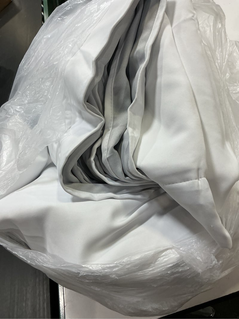 Condition photo showing As Is for ryb home dustproof curtains for large window, soundproof thermal insulated blackout curtains for sliding glass door furance office dorm bedroom living room, white, w62 x l95 inch, 2 panels