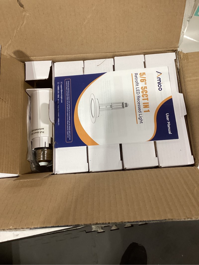 Amico 5/6 inch 5CCT LED Recessed Lighting 6 Pack, 12W=100W, 950LM Adjustable Can Lights, 2700K/3000K