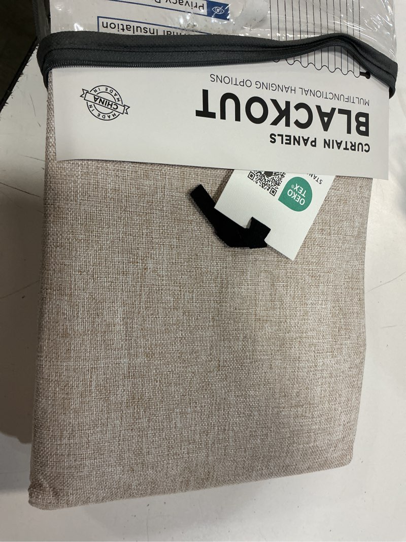 Condition photo showing Good Condition for miulee 100% blackout linen textured curtains for bedroom solid thermal insulated natural beige grommet room darkening curtains & drapes luxury decor for living room nursery 52 x 84 inch (2 panels)