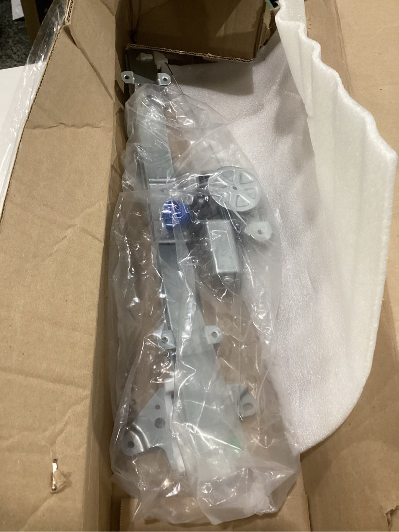 Condition photo showing As Is for dasbecan front passenger side power window regulator with motor assembly comptible with nissan rogue 2014-2020 sport utility replace #748-016(2pins) 2pins front passenger side