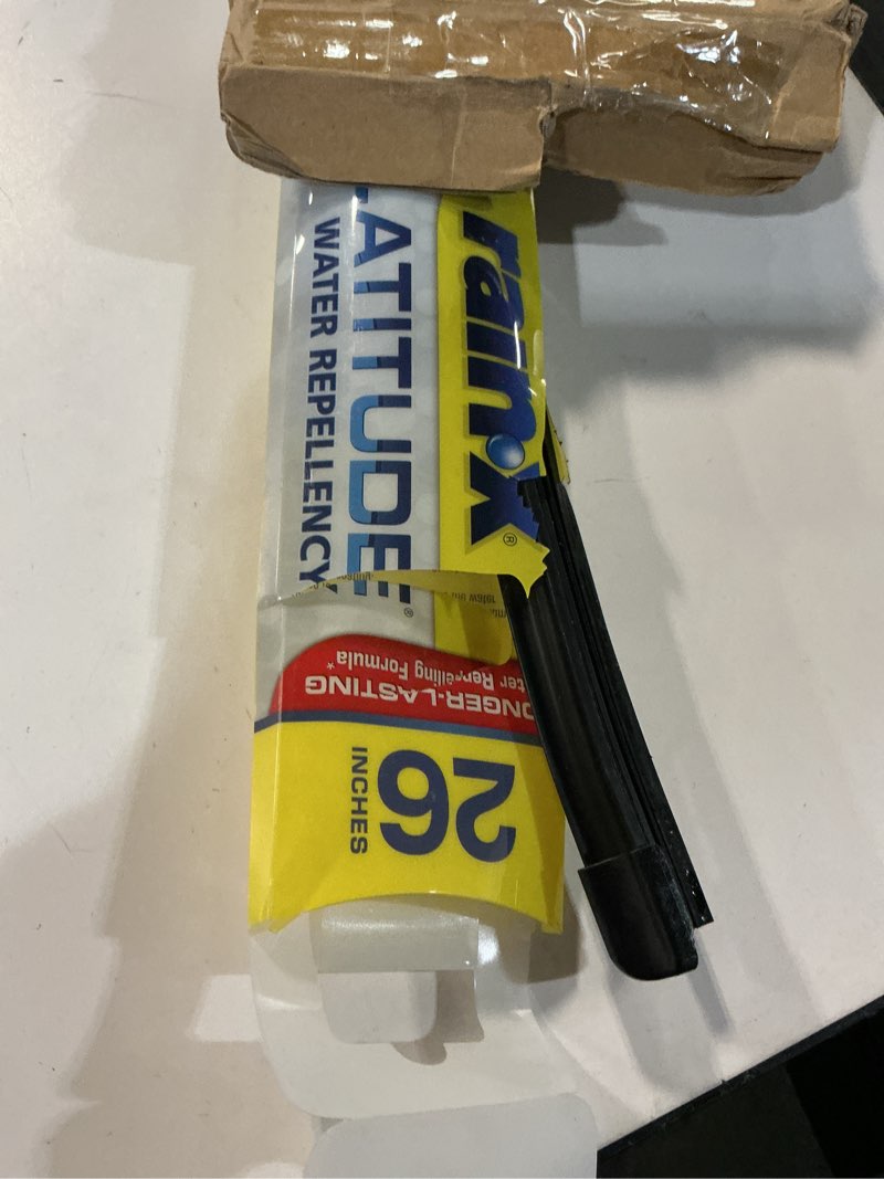 Condition photo showing As Is for Rain-X 810206 Latitude 2-In-1 Water Repellent Wiper Blades, 26 Inch Windshield Wipers (Pack Of 2), Automotive Replacement Windshield Wiper Blades With Patented Rain-X Water Repellency Formula 26" and 26" Latitude