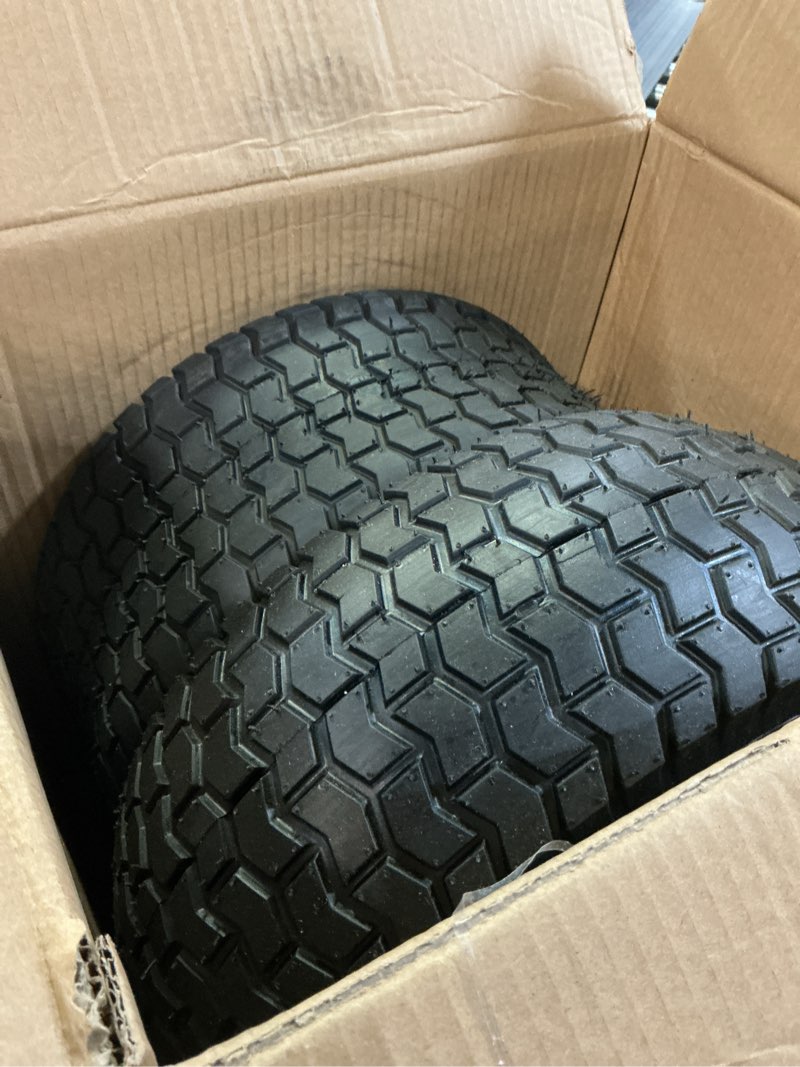 Condition photo showing As Is for 16x6.5-8 Tubeless Tire and Wheel,2 Pcs Replacement Riding Lawn Mower Garden Tractor Front Wheel Tire and Wheel with 3" Offset Hub, 3/4" Bearing or 1" Bore Bushing 16x6.5-8-Nylon tires