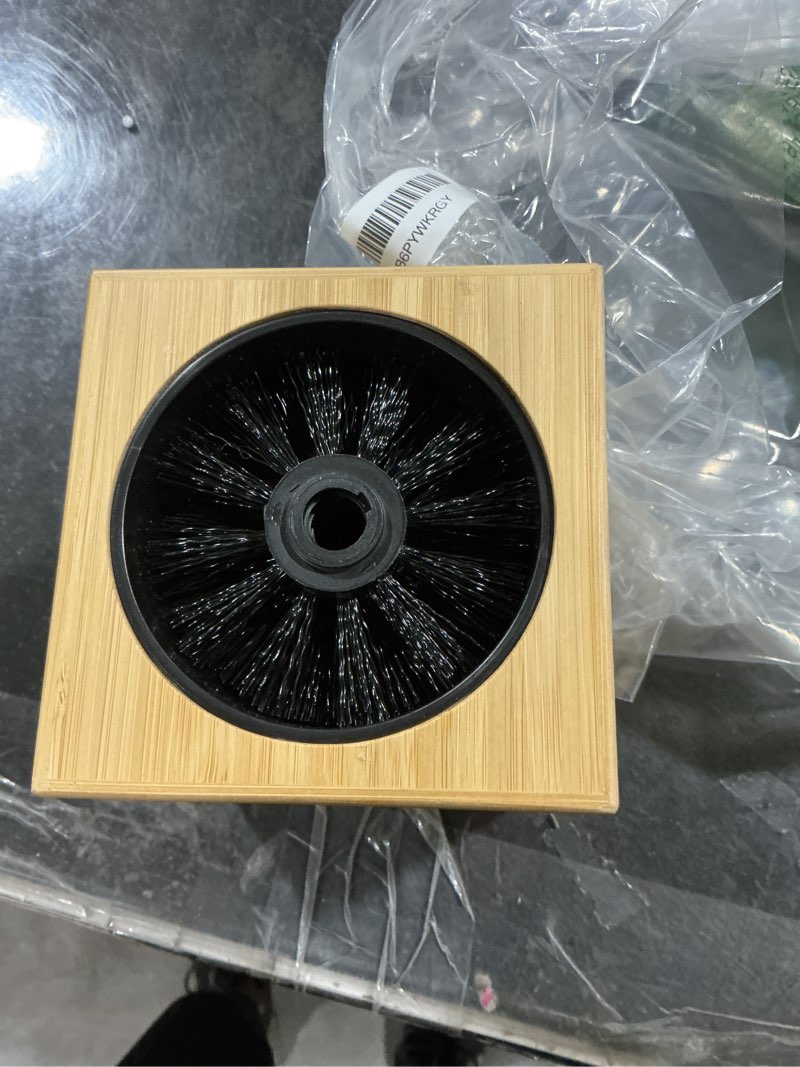Condition photo showing Good Condition for toilet bowl brush holder with bamboo and stainless steel for durable use, toilet scrubber brush with long handle for easy deep cleaning, compact hidden bathroom toilet cleaner brush set