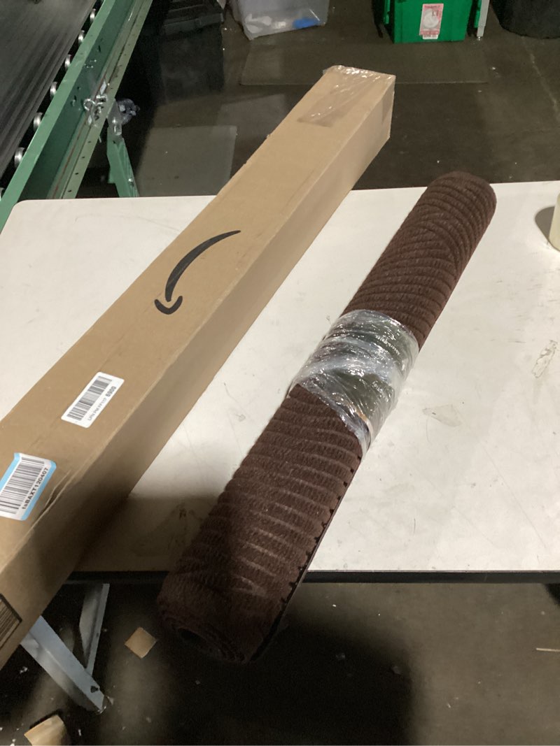 Condition photo showing Good Condition for Sturdy Front Door Mat, Absorbent Muddy Dirt Resist Welcome Door Mats Outdoor Indoor, Stain and Fade Resistant, Non-Slip Backing Entry Mat Low Profile Doormat for Entryway, 47×32, Coffee Coffee 2'8" x 3'11" (Rectangular)