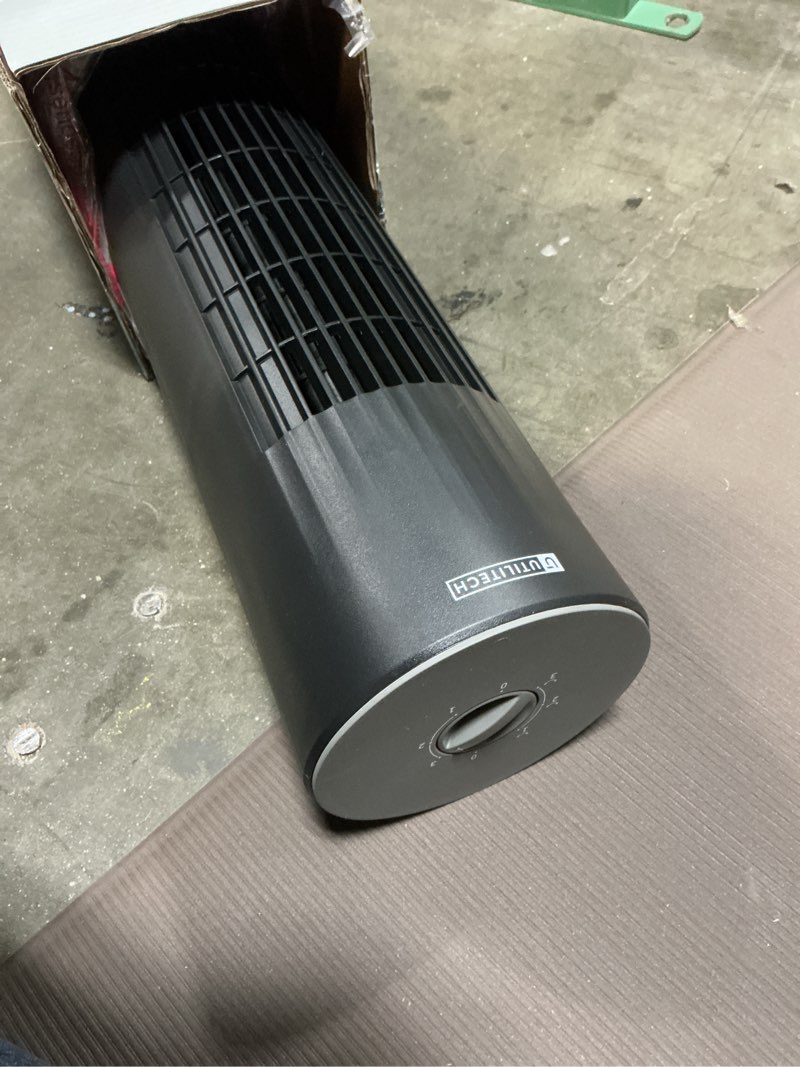 Condition photo showing As Is for utilitech 28-in 120 -volt 3 -speed indoor black/matte oscillating tower fan