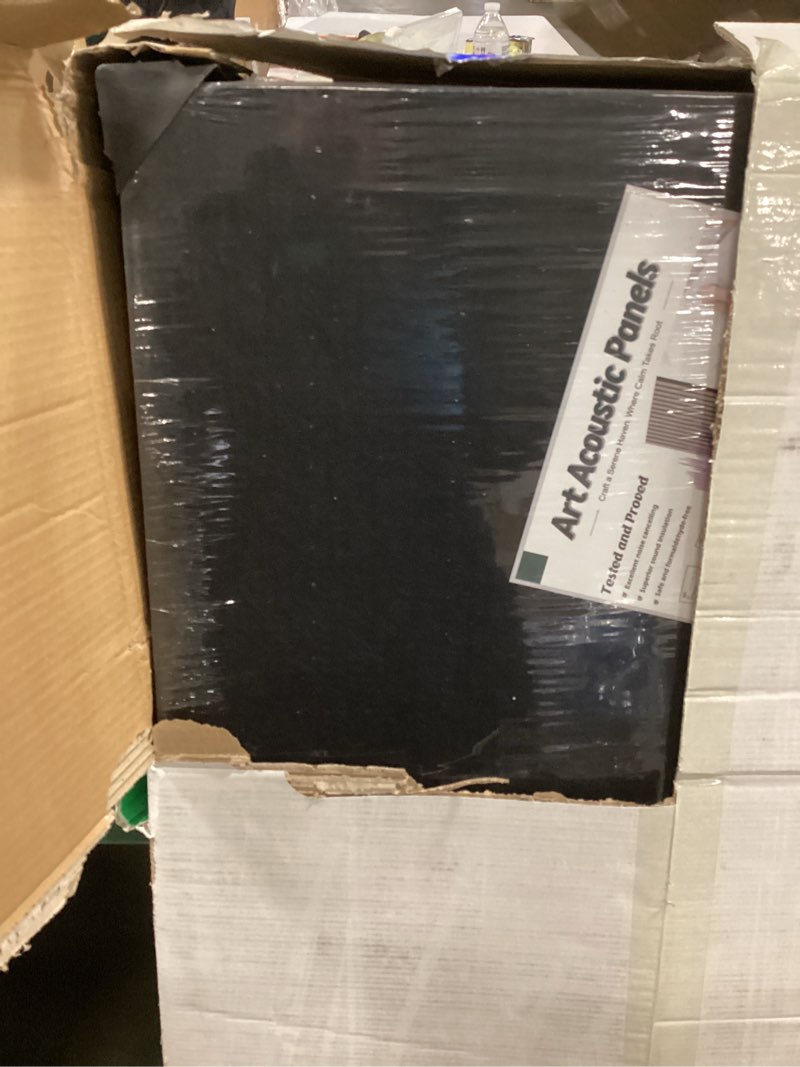 Condition photo showing As Is for 10 Pack Large Acoustic Panels,48 x 24 x 0.4 Inch Sound Proof Foam Panels for Walls?Premium Noise Dampening Panels,Sound Panels for Media Room, Office and Studio,African Gray 10 Pack African Gray