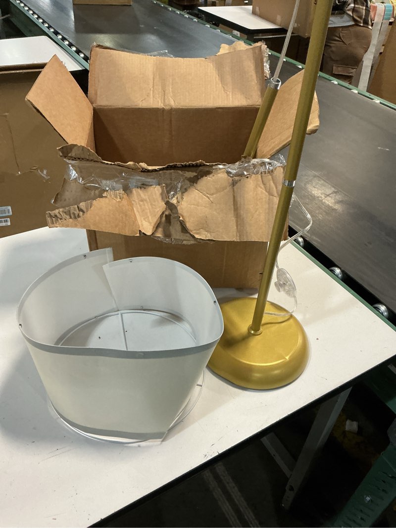 Condition photo showing Good Condition for Tall Floor Lamp for Living Room,65'' Modern Standing Lamps with 9W LED Bulb,Elegant Floor Light with Fabric Shade,Gold Tall Lamp for Bedroom Office Study Room Corner Dining Room Gold-3colors