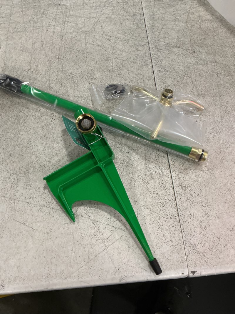 Condition photo showing New/Like New for restmo 3-arm sprinkler with adjustable telescoping base, 360 degree rotation high-rise lawn sprinkler for large area coverage, gardening watering system sprinklers, lawn irrigation system