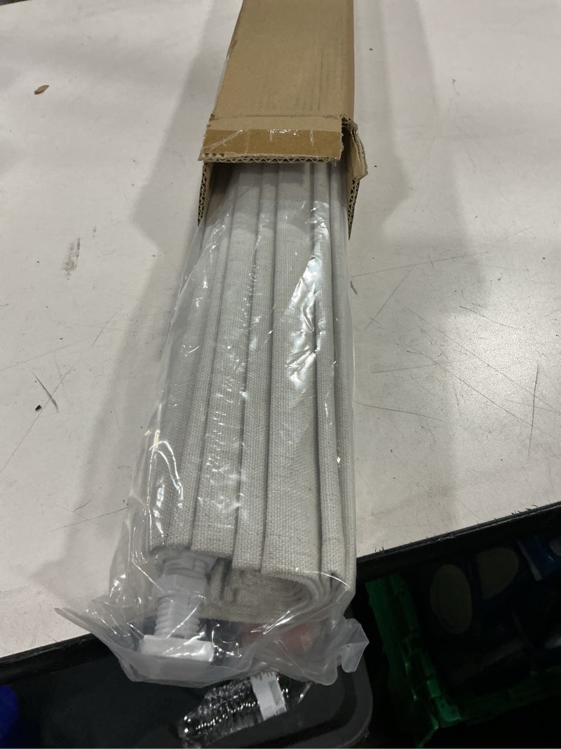 Condition photo showing Good Condition for lazblinds no tools no drill cordless roman shades for windows, blackout thermal insulated uv blocking window blinds, room darkening fabric blinds for indoor windows, 34'' w x 48'' h, off white blackout - off white 34" w x 48" h