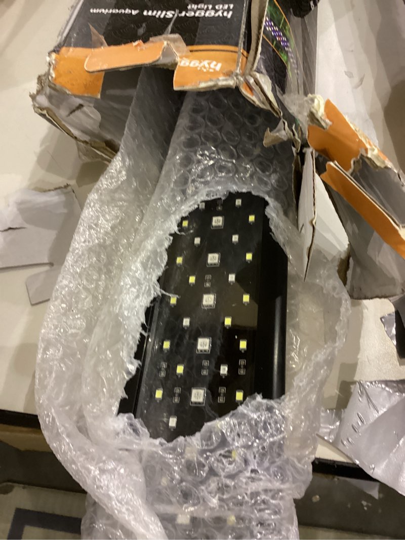 Condition photo showing As Is for hygger 48W LED Aquarium Light, 48-54 Inch Fish Tank Light with Timer Auto On/Off, Sunrise Sunset Mode, Adjustable Brightness and Colors, Full Spectrum Light with Extendable Brackets for Freshwater 48"- 54" (48W)