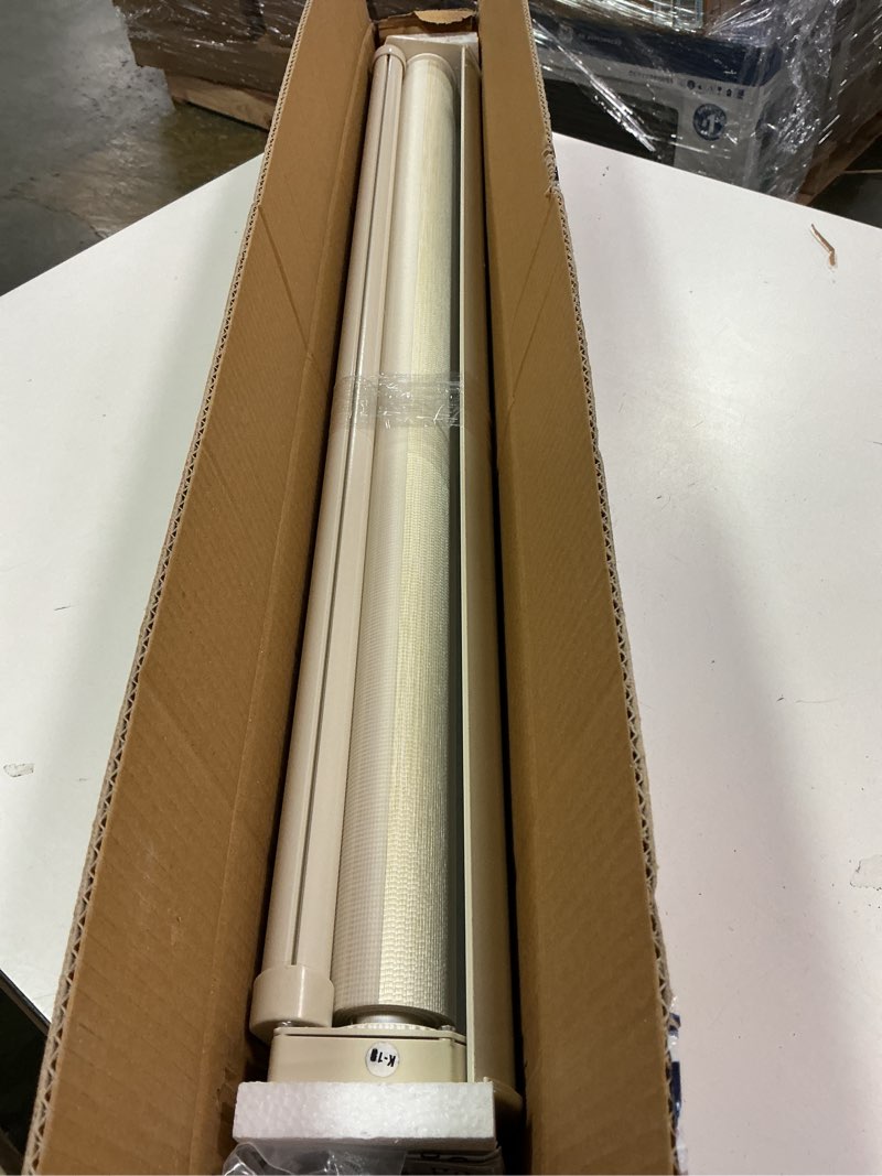 Condition photo showing Good Condition for Persilux Free-Stop Cordless 100% Blackout Roller Shades for Window Blinds with Linen Look Textured Fabric (Beige, 22"W x 72"H) UV Protection Thermal Insulated Roller Blinds for Windows Shades for Home