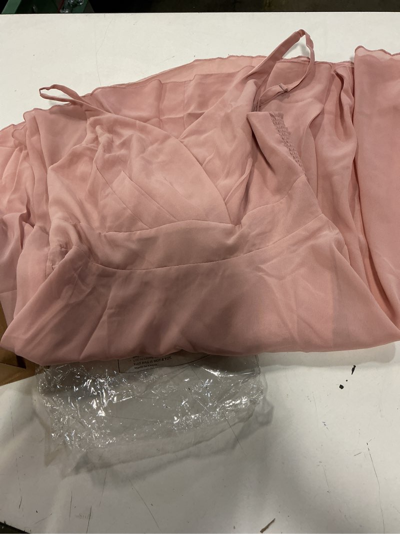 Condition photo showing New/Like New for dressever summer cocktail dress v-neck adjustable spaghetti strap chiffon sundress (size m )